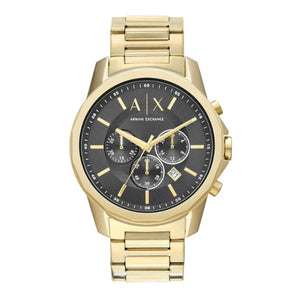 Armani Exchange Banks Chronograph Black Dial Gold Steel Strap Watch For Men - AX1721 Authentic Buy Shop Now