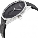 Calvin Klein Accent Black Dial Black Leather Strap Watch for Men - K2Y211C3 Authentic Buy Shop Now
