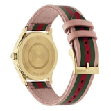 Gucci G Timeless Quartz Pink Dial Three Tone Leather Strap Watch For Women - YA1264118 Authentic Buy Shop Now