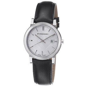 Burberry The City White Dial Black Leather Strap Watch for Men - BU9008 Authentic Buy Shop Now