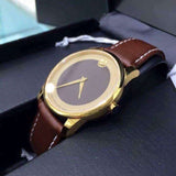 Movado Museum Classic Brown Dial Brown Leather Strap Watch For Men - 0606880 Authentic Buy Shop Now