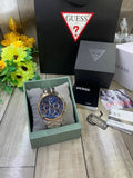 Guess Horizon Chronograph Blue Dial Two Tone Steel Strap Watch For Men - W0379G7 Authentic Buy Shop Now