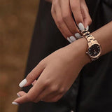 Daniel Wellington Iconic Link Black Dial Rose Gold Steel Strap Watch for Women - DW00100212 Authentic Buy Shop Now