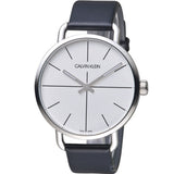Calvin Klein Even Silver Dial Black Leather Strap Watch for Men - K7B211CY Authentic Buy Shop Now