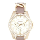Fossil Riley White Dial Beige Leather Strap Watch for Women - ES3465 Authentic Buy Shop Now