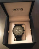 Hugo Boss Rafale Chronograph Black Dial Black Leather Strap Watch For Men - 1513389 Authentic Buy Shop Now