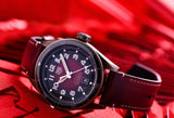 Tag Heuer Autavia Calibre 5 Chinese New Year Maroon Dial Maroon Leather Strap Watch for Men - WBE5193.FC8300 Authentic Buy Shop Now