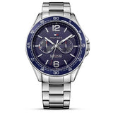 Tommy Hilfiger Erik Chronograph Blue Dial Silver Steel Strap Watch for Men - 1791366 Authentic Buy Shop Now