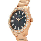 Guess Sparkler Diamonds Black Dial Rose Gold Steel Strap Watch for Women - GW0111L3 Authentic Buy Shop Now