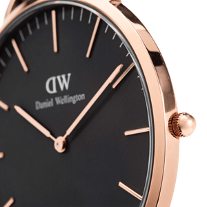 Daniel Wellington Classic York Black Dial Brown Leather Strap Watch For Men - DW00100128 Authentic Buy Shop Now