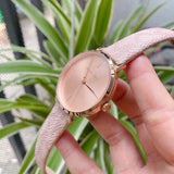 Michael Kors Jayne Three Hand Rose Gold Dial Pink Leather Strap Watch For Women - MK7130 Authentic Buy Shop Now