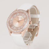 Michael Kors Harlowe Analog Rose Gold Dial White Leather Strap Watch For Women - MK2989 Authentic Buy Shop Now