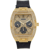 Guess Raven Diamonds Champagne Dial Black Rubber Strap Watch For Women - GW0105L2 Authentic Buy Shop Now