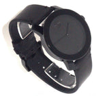 Movado Bold Black Dial Black Leather Strap Watch For Men - 3600306 Authentic Buy Shop Now