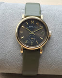 Marc Jacobs Baker Olive Green Dial Olive Green Leather Strap Watch for Women - MBM1328 Authentic Buy Shop Now