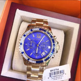 Michael Kors Everest Chronograph Blue Dial Gold Steel Strap Watch for Women - MK5754 Authentic Buy Shop Now