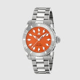 Gucci Dive Automatic Orange Dial Silver Steel Strap Watch for Men - YA136355 Authentic Buy Shop Now