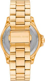 Michael Kors Everest Three Hand Mother of Pearl White Dial Gold Steel Strap Watch For Women - MK7401 Authentic Buy Shop Now