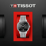 Tissot T Classic Carson Premium Powermatic 80 Black Dial Silver Steel Strap Watch For Men - T122.407.11.051.00 Authentic Buy Shop Now