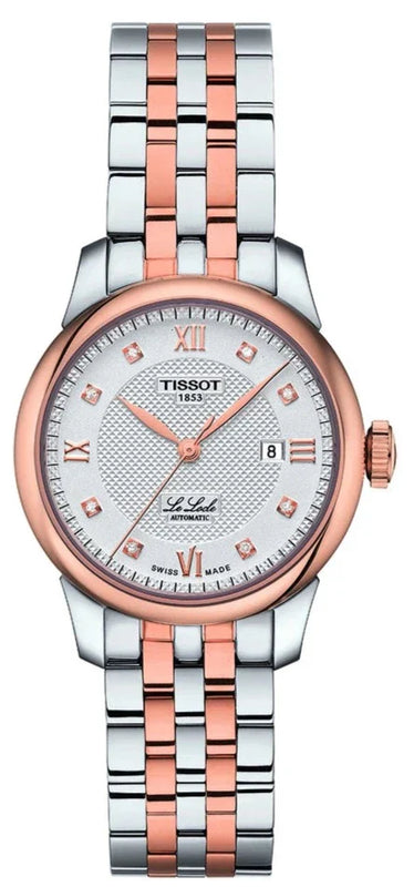 Tissot Le Locle Lady Automatic Diamonds Silver Dial Two Tone Steel Strap Watch For Women - T006.207.22.036.00 Authentic Buy Shop Now