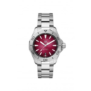 Tag Heuer Aquaracer Professional 200 Automatic Red Dial Silver Steel Strap Watch for Men - WBP2114.BA0627 Authentic Buy Shop Now