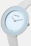Calvin Klein Chic White Dial White Leather Strap Watch for Women - K7N23TK2 Authentic Buy Shop Now