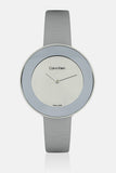 Calvin Klein Chic Silver Dial White Leather Strap Watch for Women - K7N23UP8 Authentic Buy Shop Now