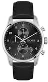 Hugo Boss Navigator Black Dial Black Leather Strap Watch for Men - 1513678 Authentic Buy Shop Now