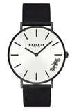 Coach Perry White Dial Black Leather Strap Watch for Women - 14503115 Authentic Buy Shop Now