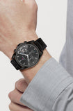 Tommy Hilfiger Baker Chronograph Black Dial Black Leather Strap Watch For Men - 1710452 Authentic Buy Shop Now