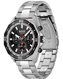 Hugo Boss Energy Chronograph Black Dial Silver Steel Strap Watch For Men - 1513971 Authentic Buy Shop Now