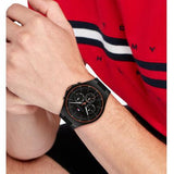 Tommy Hilfiger Justin Black Dial Black Rubber Strap Watch For Men - 1792056 Authentic Buy Shop Now