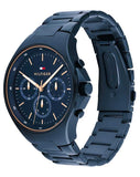 Tommy Hilfiger Justin Chronograph Blue Dial Blue Steel Strap Watch For Men - 1792058 Authentic Buy Shop Now
