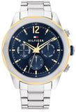Tommy Hilfiger Lars Chronograph Blue Dial Silver Steel Strap Watch For Men - 1792059 Authentic Buy Shop Now