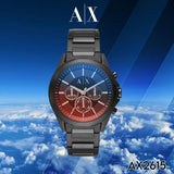 Armani Exchange Drexler Chronograph Black Dial Black Steel Strap Watch For Men - AX2615 Authentic Buy Shop Now