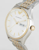Emporio Armani Cream Dial Two Tone Steel Strap Watch For Men - AR11034 Authentic Buy Shop Now