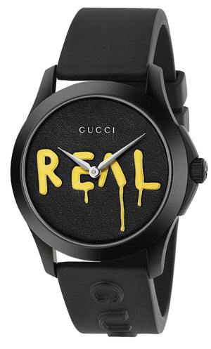 Gucci G Timeless Ghost Black Dial Black Rubber Strap Unisex Watch - YA1264017 Authentic Buy Shop Now