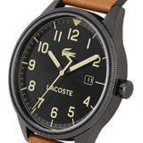 Lacoste Continental Black Dial Brown Leather Strap Watch for Men - 2011021 Authentic Buy Shop Now