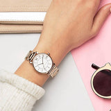 Marc Jacobs Roxy White Dial Rose Gold Steel Strap Watch for Women - MJ3523 Authentic Buy Shop Now
