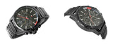 Tommy Hilfiger Mason Chronograph Black Dial Black Steel Strap Watch For Men - 1791935 Authentic Buy Shop Now