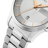Gucci G Timeless Silver Dial Silver Steel Strap Unisex Watch - YA126442 Authentic Buy Shop Now