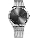 Calvin Klein Minimal Black Dial Silver Mesh Bracelet Watch for Men - K3M21123 Authentic Buy Shop Now
