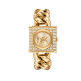 Michael Kors Chain Lock Pave Gold Dial Gold Steel Strap Watch For Women - MK4711 Authentic Buy Shop Now