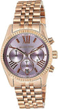 Michael Kors Lexington Purple Dial Rose Gold Steel Strap Watch For Women - MK6207 Authentic Buy Shop Now