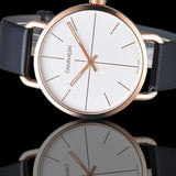 Calvin Klein Even White Dial Black Leather Strap Watch for Women - K7B216C6 Authentic Buy Shop Now