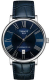 Tissot Carson Premium Powermatic 80 Blue Dial Blue Leather Strap Watch For Men - T122.407.16.043.00 Authentic Buy Shop Now