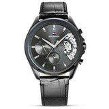 Tommy Hilfiger Baker Chronograph Black Dial Black Leather Strap Watch For Men - 1710452 Authentic Buy Shop Now