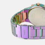 Guess Sparkler Silver Dial Purple Steel Strap Watch For Women - GW0111L5 Authentic Buy Shop Now