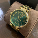 Michael Kors Skylar Green Dial Gold Steel Strap Watch for Women - MK6065 Authentic Buy Shop Now