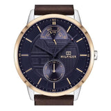 Tommy Hilfiger Hunter Blue Dial Brown Leather Strap Watch for Men - 1791605 Authentic Buy Shop Now